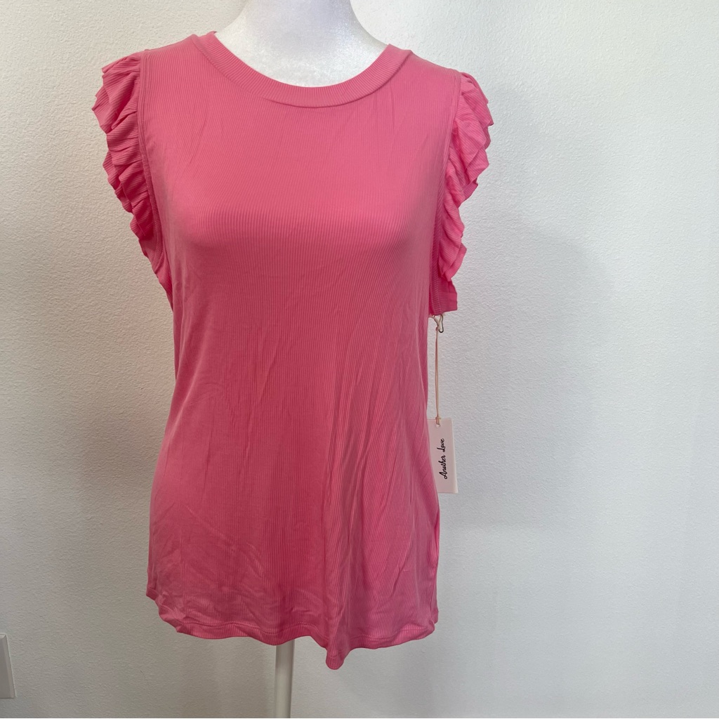 Another Love Brand Sold By Cavenders - Pink Ruffle Sleeve Top. Brand New W/ Tags